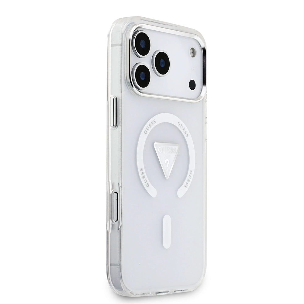 Puzdro MagSafe pre Apple iPhone 17 Pro Max, Guess, IML Gradient Triangle Logo, Transparentné