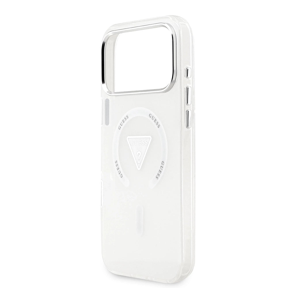 Puzdro MagSafe pre Apple iPhone 17 Pro Max, Guess, IML Gradient Triangle Logo, Transparentné