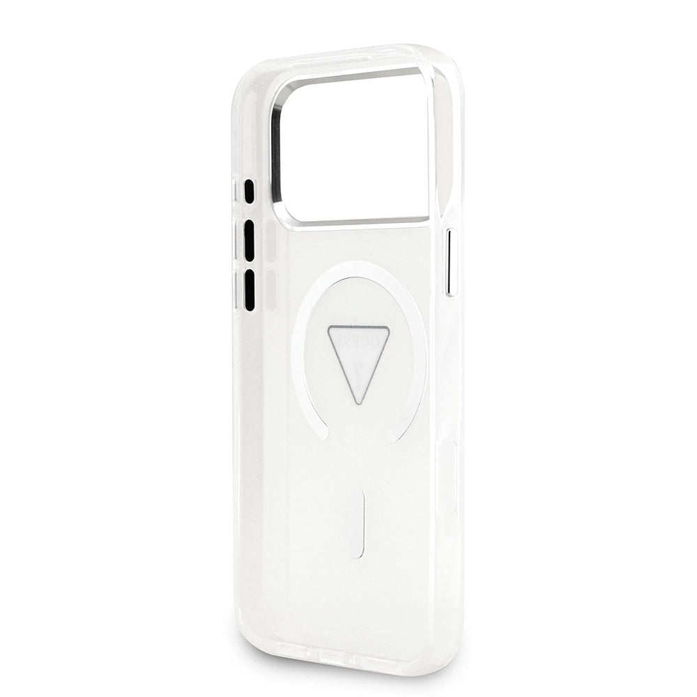 Puzdro MagSafe pre Apple iPhone 17 Pro Max, Guess, IML Gradient Triangle Logo, Transparentné