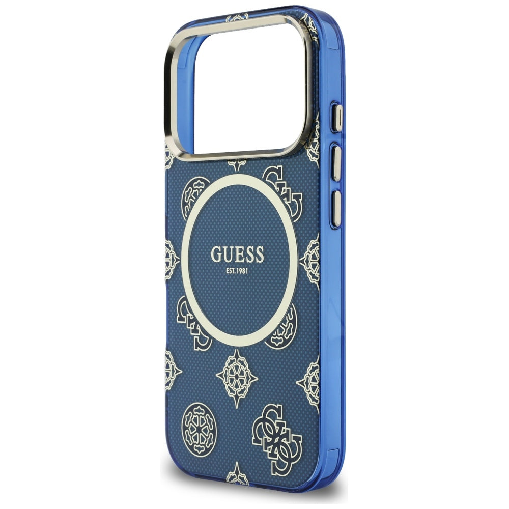Puzdro MagSafe pre Apple iPhone 17 Pro Max, Guess, IML Peony Dot, Modrá