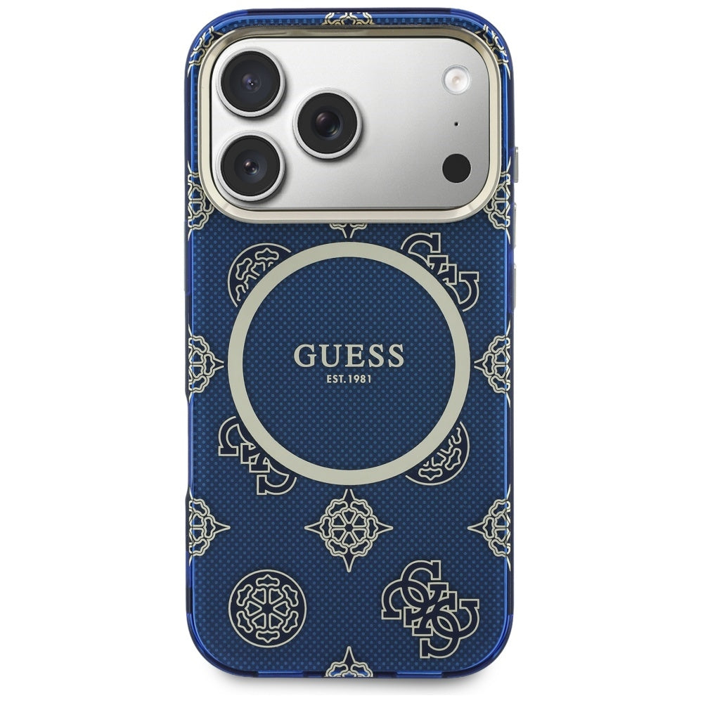 Puzdro MagSafe pre Apple iPhone 17 Pro Max, Guess, IML Peony Dot, Modrá