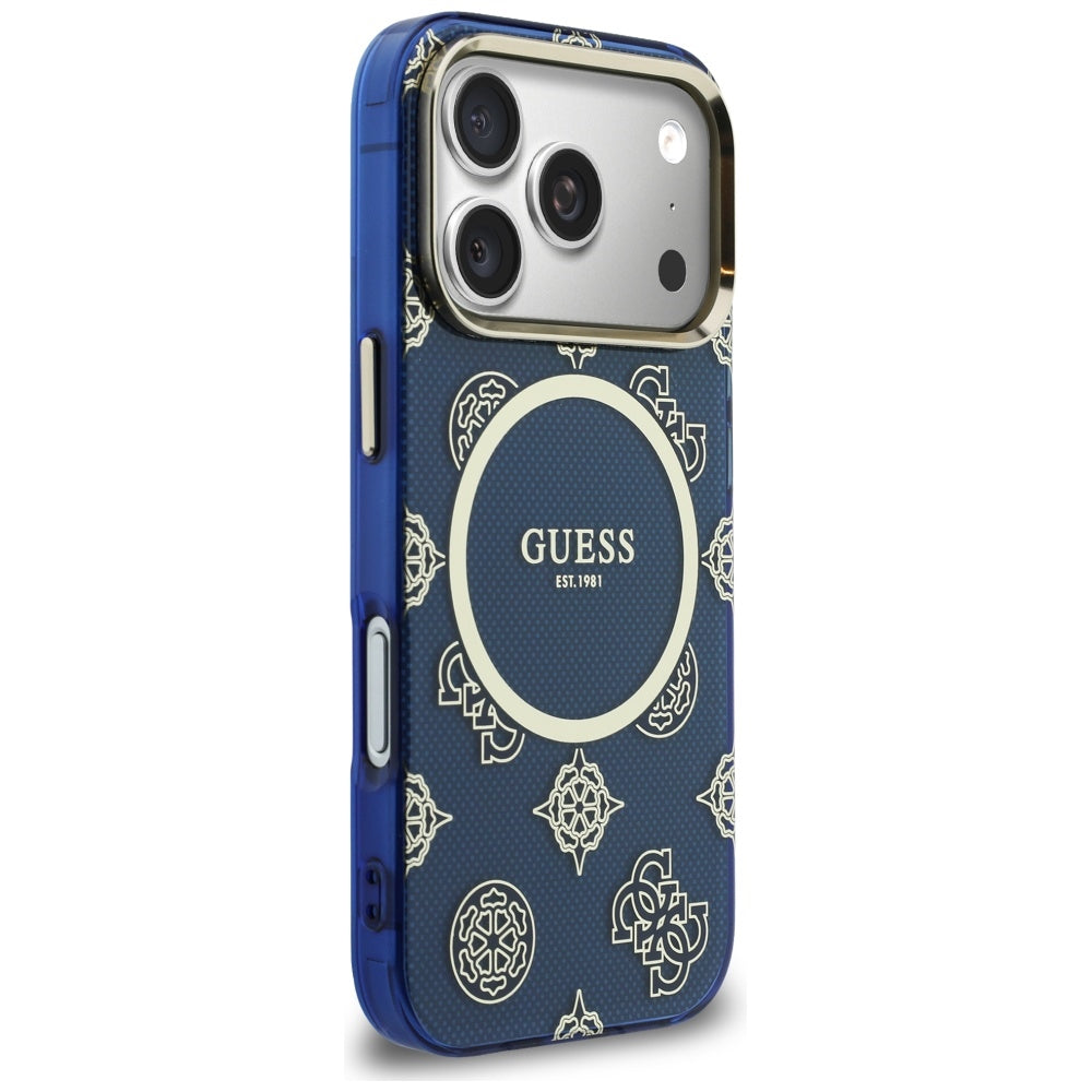 Puzdro MagSafe pre Apple iPhone 17 Pro Max, Guess, IML Peony Dot, Modrá