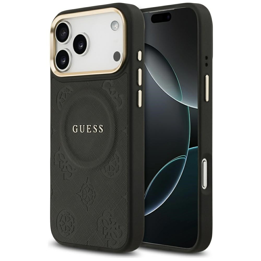 Puzdro MagSafe pre Apple iPhone 17 Pro Max, Guess, Peony Hot Stamp, Čierne