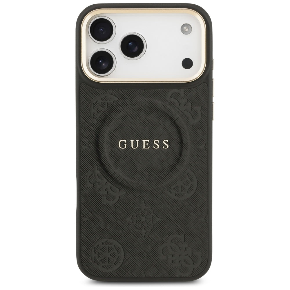 Puzdro MagSafe pre Apple iPhone 17 Pro Max, Guess, Peony Hot Stamp, Čierne