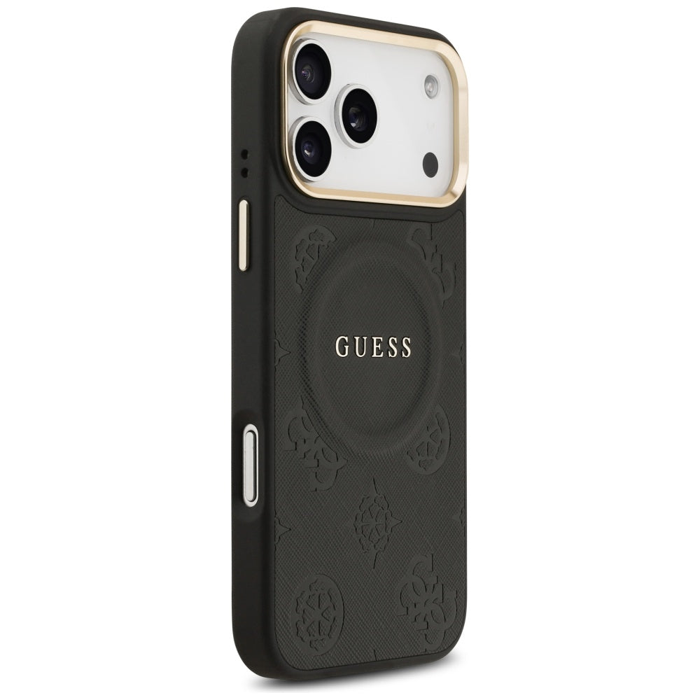 Puzdro MagSafe pre Apple iPhone 17 Pro Max, Guess, Peony Hot Stamp, Čierne