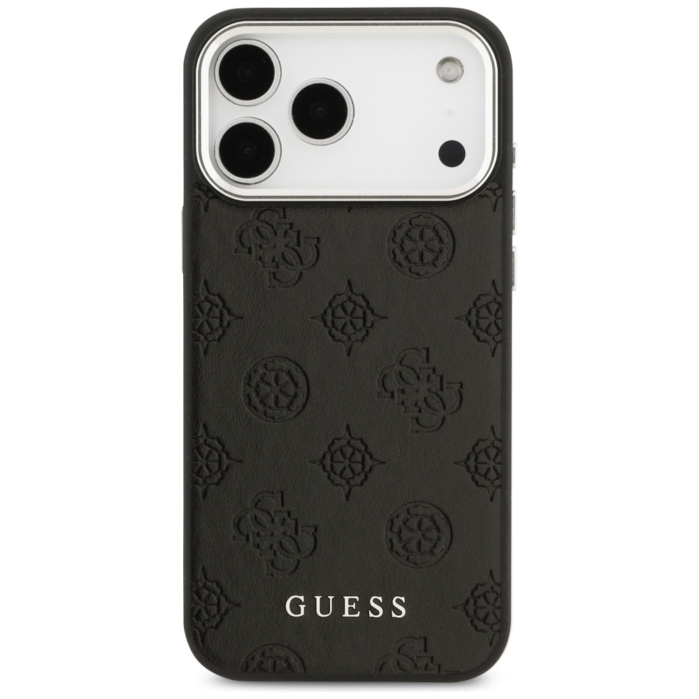 Puzdro MagSafe pre Apple iPhone 17 Pro Max, Guess, Peony Hot Stamp Script, Čierne