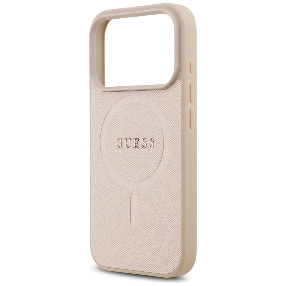 Puzdro MagSafe pre Apple iPhone 17 Pro Max, Guess, Saffiano Classic Logo, Ružová