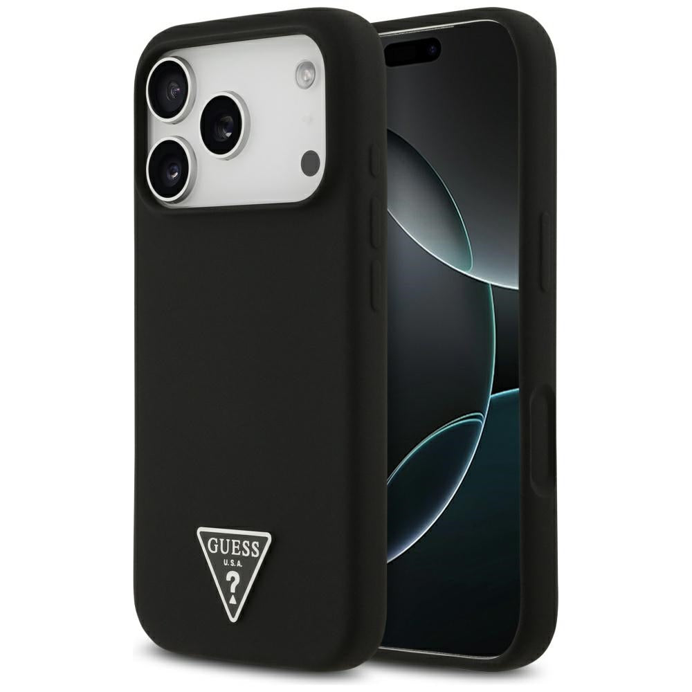 Puzdro MagSafe pre Apple iPhone 17 Pro Max, Guess, Triangle Logo, Čierne