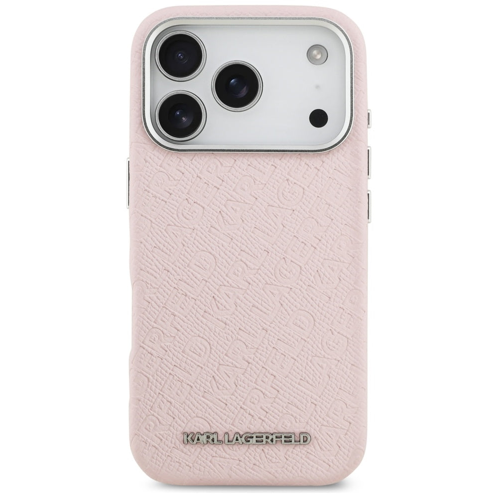 Puzdro MagSafe pre Apple iPhone 17 Pro Max, Karl Lagerfeld, FW Stamped Karl, Ružové