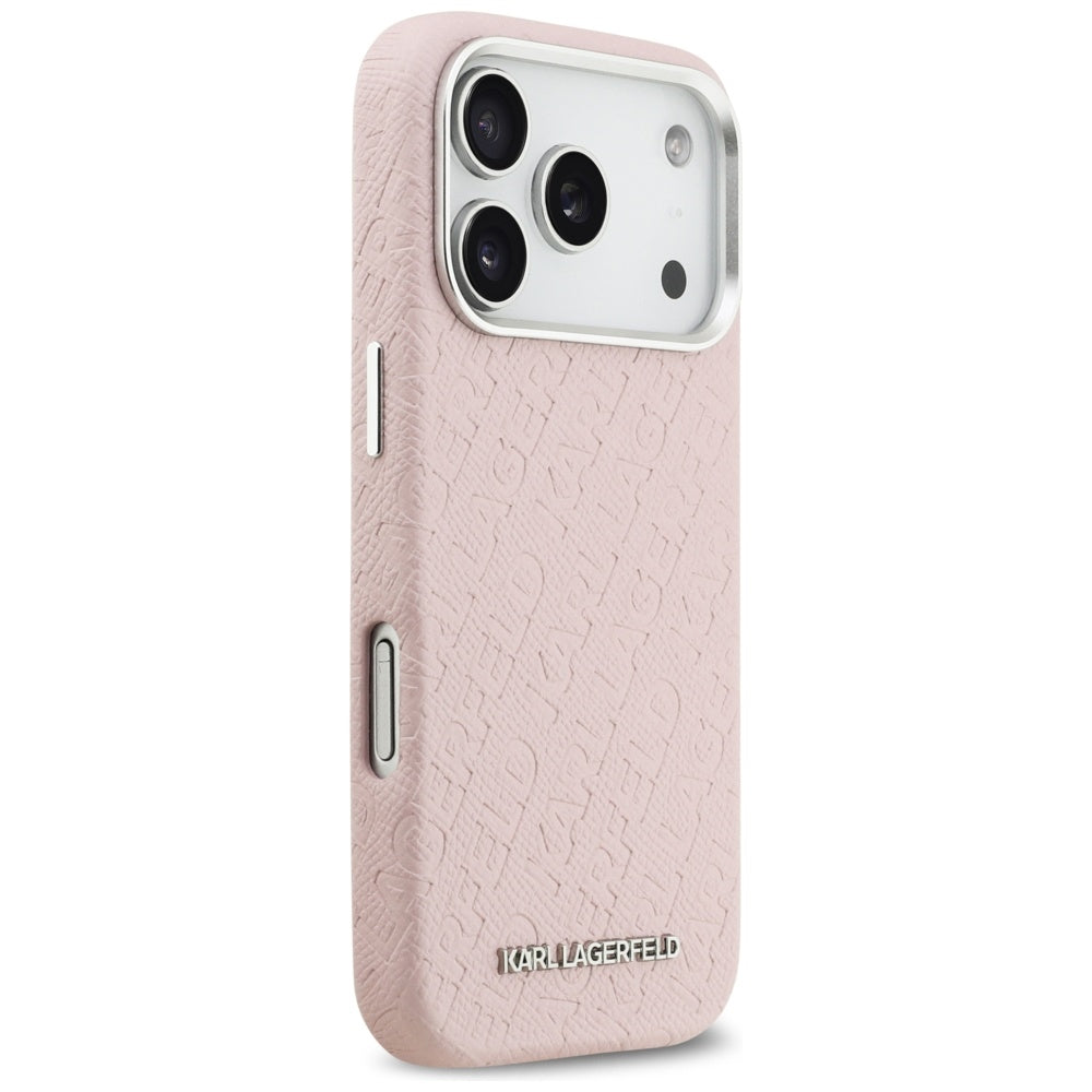 Puzdro MagSafe pre Apple iPhone 17 Pro Max, Karl Lagerfeld, FW Stamped Karl, Ružové