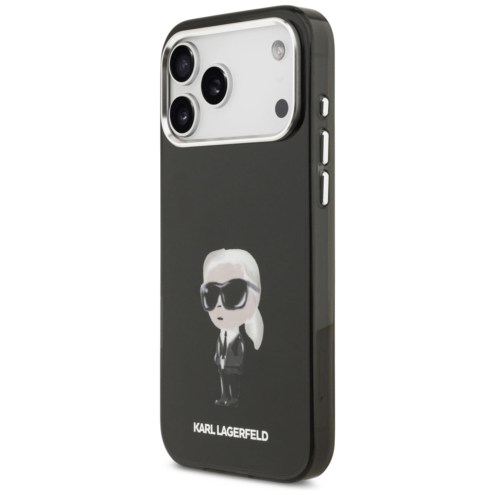 Puzdro MagSafe pre Apple iPhone 17 Pro Max, Karl Lagerfeld, IML Aquarelle Karl Ikonik, Čierne
