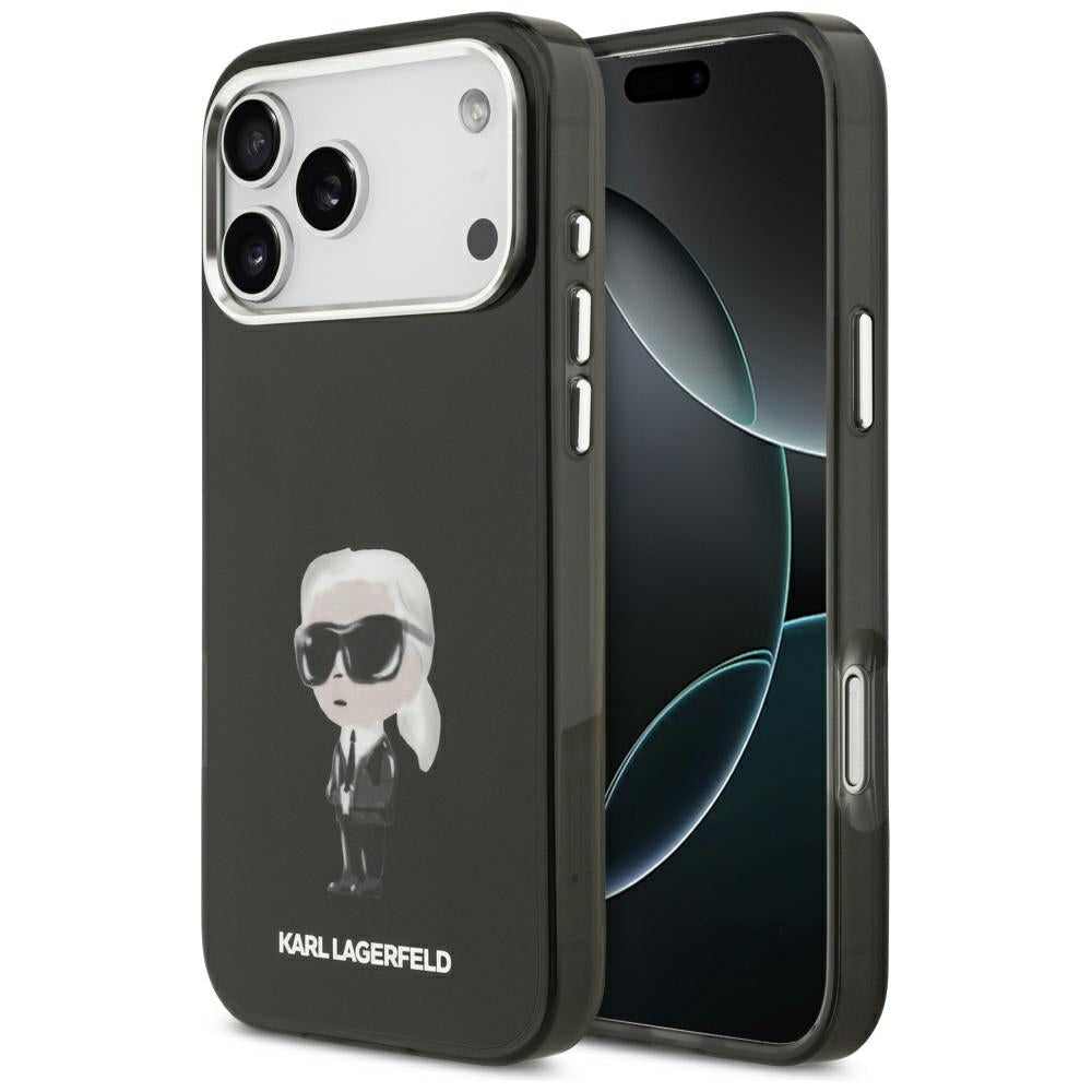 Puzdro MagSafe pre Apple iPhone 17 Pro Max, Karl Lagerfeld, IML Aquarelle Karl Ikonik, Čierne