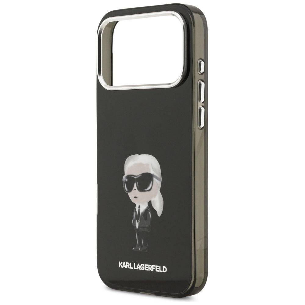 Puzdro MagSafe pre Apple iPhone 17 Pro Max, Karl Lagerfeld, IML Aquarelle Karl Ikonik, Čierne