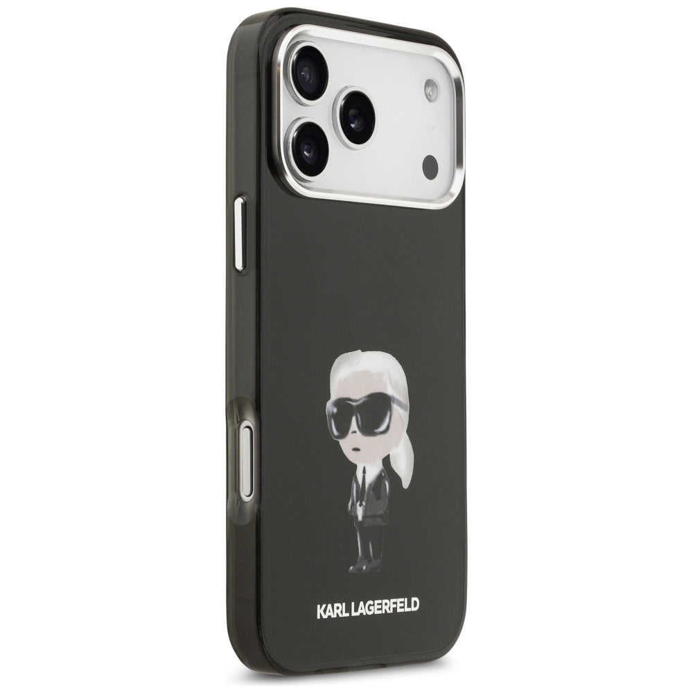Puzdro MagSafe pre Apple iPhone 17 Pro Max, Karl Lagerfeld, IML Aquarelle Karl Ikonik, Čierne