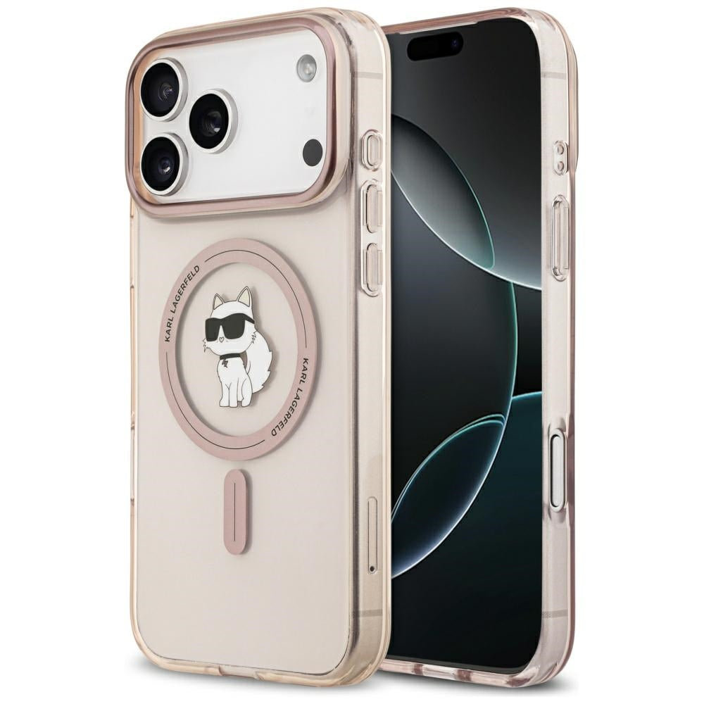 Puzdro MagSafe pre Apple iPhone 17 Pro Max, Karl Lagerfeld, IML Choupette, Ružová