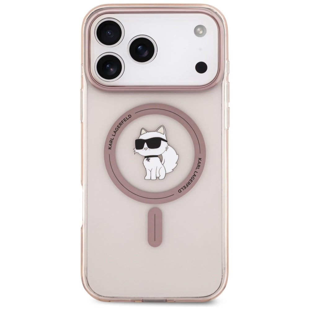 Puzdro MagSafe pre Apple iPhone 17 Pro Max, Karl Lagerfeld, IML Choupette, Ružová