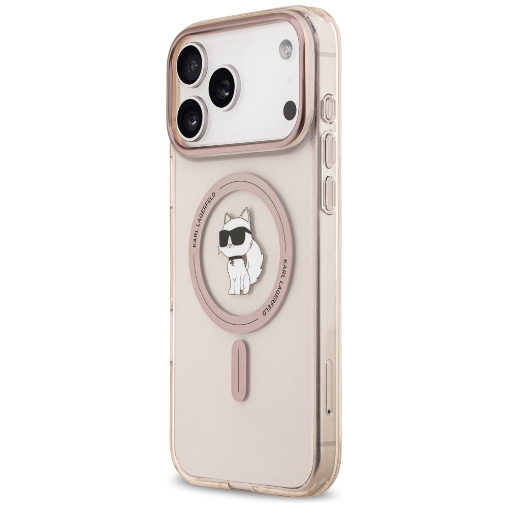 Puzdro MagSafe pre Apple iPhone 17 Pro Max, Karl Lagerfeld, IML Choupette, Ružová