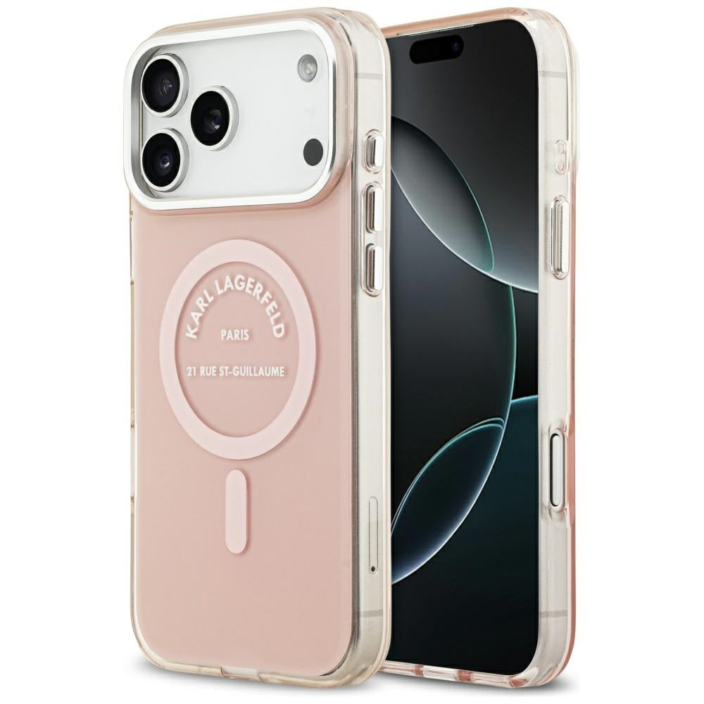 Puzdro MagSafe pre Apple iPhone 17 Pro Max, Karl Lagerfeld, IML Logo RSG, Ružová