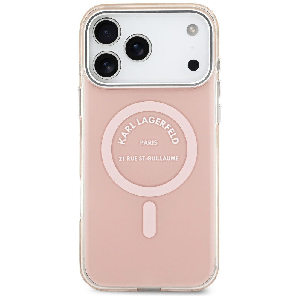 Puzdro MagSafe pre Apple iPhone 17 Pro Max, Karl Lagerfeld, IML Logo RSG, Ružová
