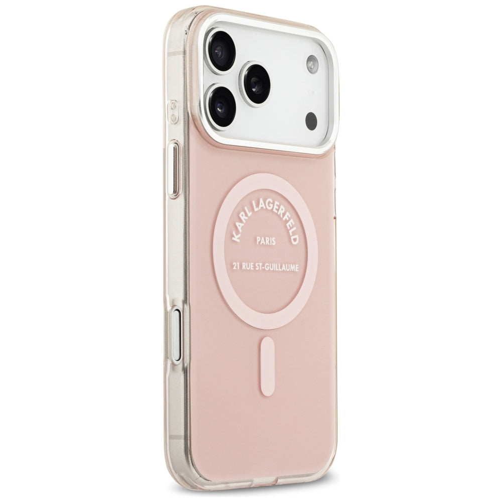 Puzdro MagSafe pre Apple iPhone 17 Pro Max, Karl Lagerfeld, IML Logo RSG, Ružová