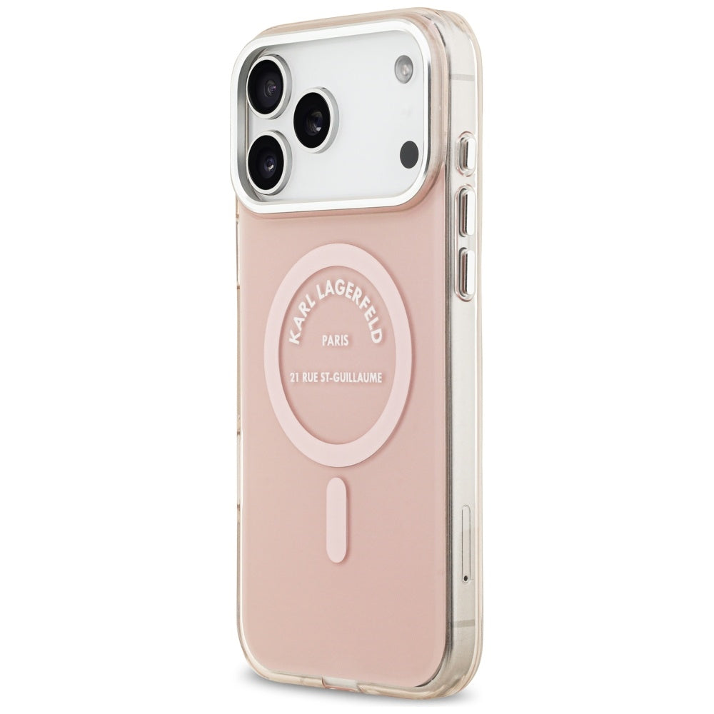 Puzdro MagSafe pre Apple iPhone 17 Pro Max, Karl Lagerfeld, IML Logo RSG, Ružová