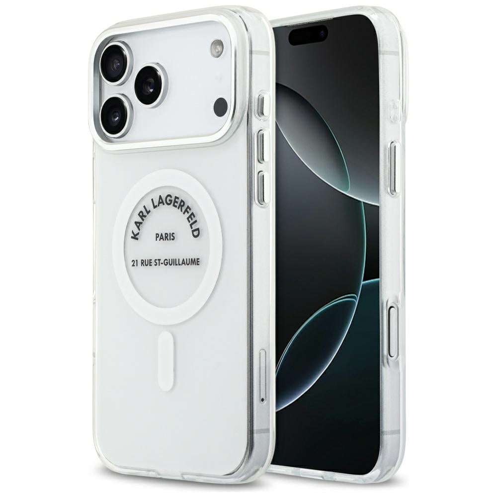 Puzdro MagSafe pre Apple iPhone 17 Pro Max, Karl Lagerfeld, IML Logo RSG, Priehľadné