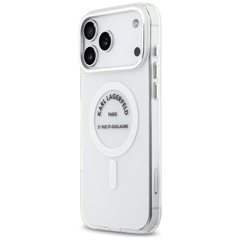Puzdro MagSafe pre Apple iPhone 17 Pro Max, Karl Lagerfeld, IML Logo RSG, Priehľadné