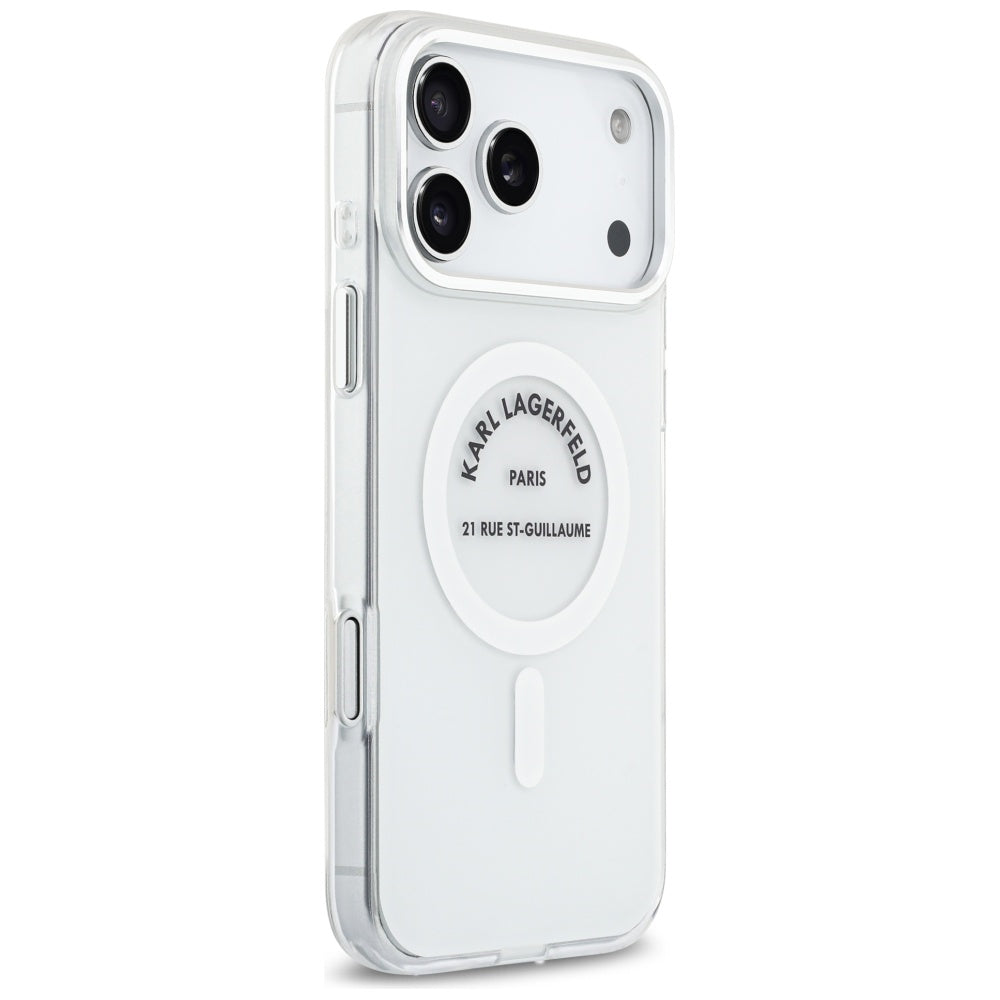 Puzdro MagSafe pre Apple iPhone 17 Pro Max, Karl Lagerfeld, IML Logo RSG, Priehľadné