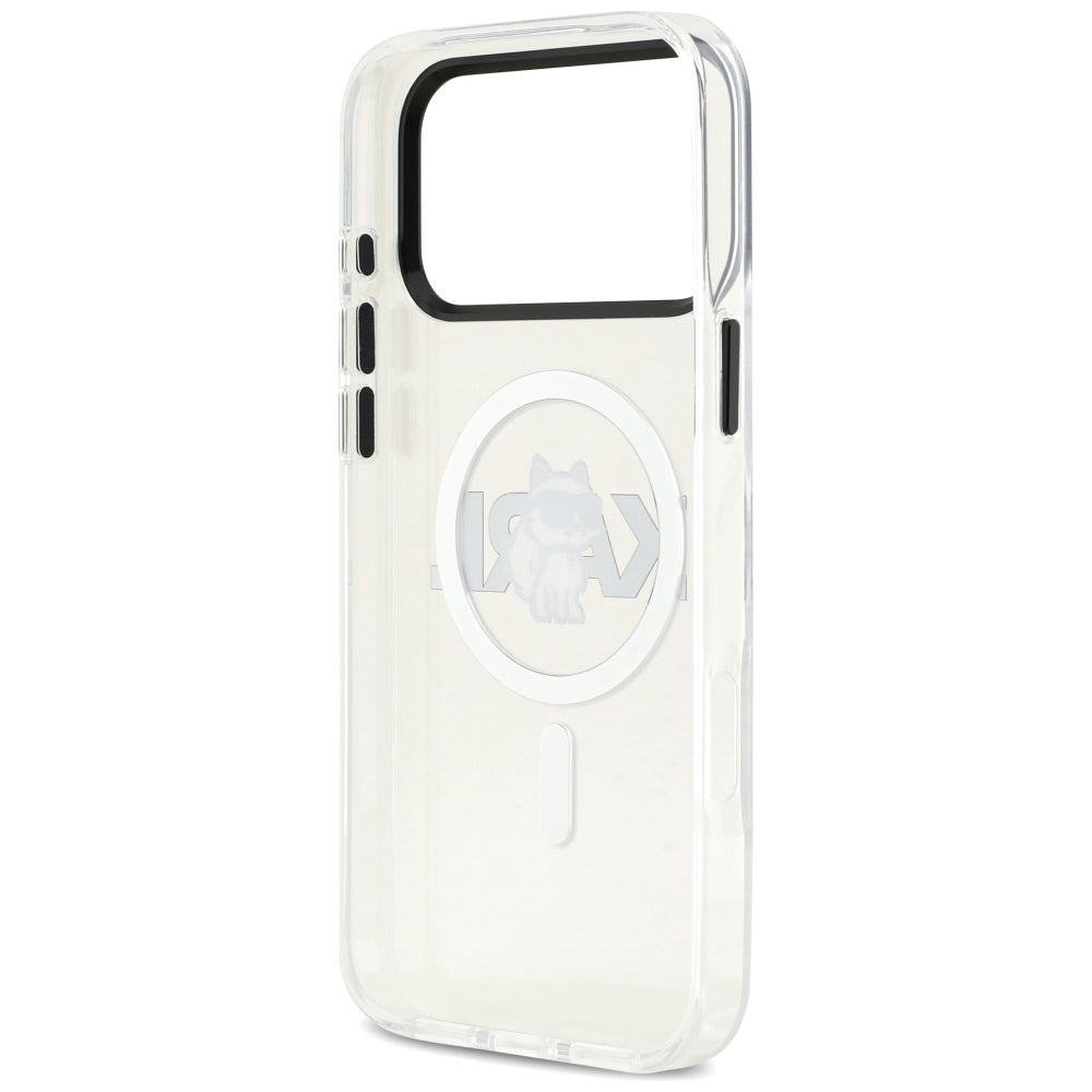 Puzdro MagSafe pre Apple iPhone 17 Pro Max, Karl Lagerfeld, IML Sketch Logo Choupette, Priehľadné