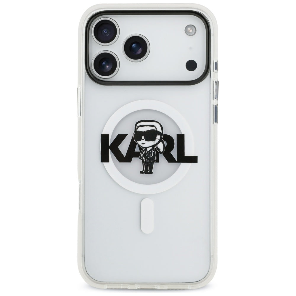 Puzdro MagSafe pre Apple iPhone 17 Pro Max, Karl Lagerfeld, IML Sketch Logo Karl, Priehľadné
