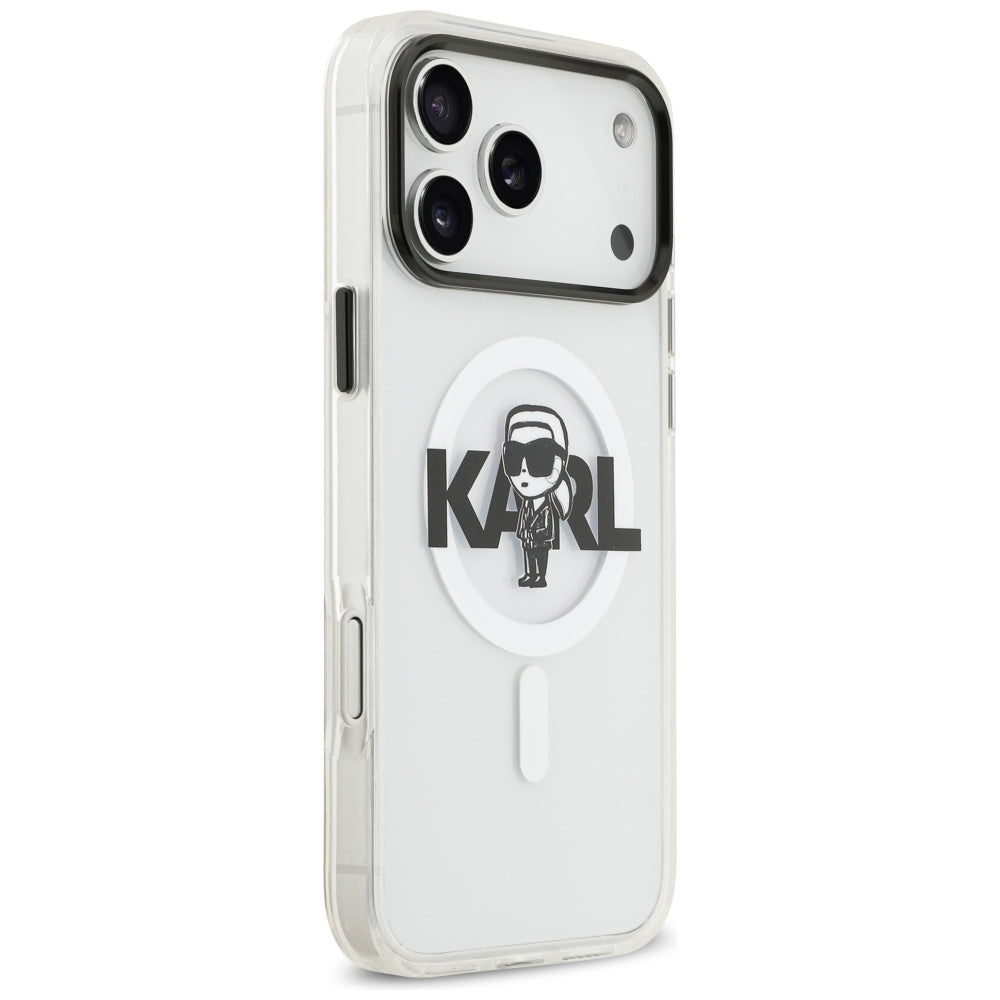 Puzdro MagSafe pre Apple iPhone 17 Pro Max, Karl Lagerfeld, IML Sketch Logo Karl, Priehľadné