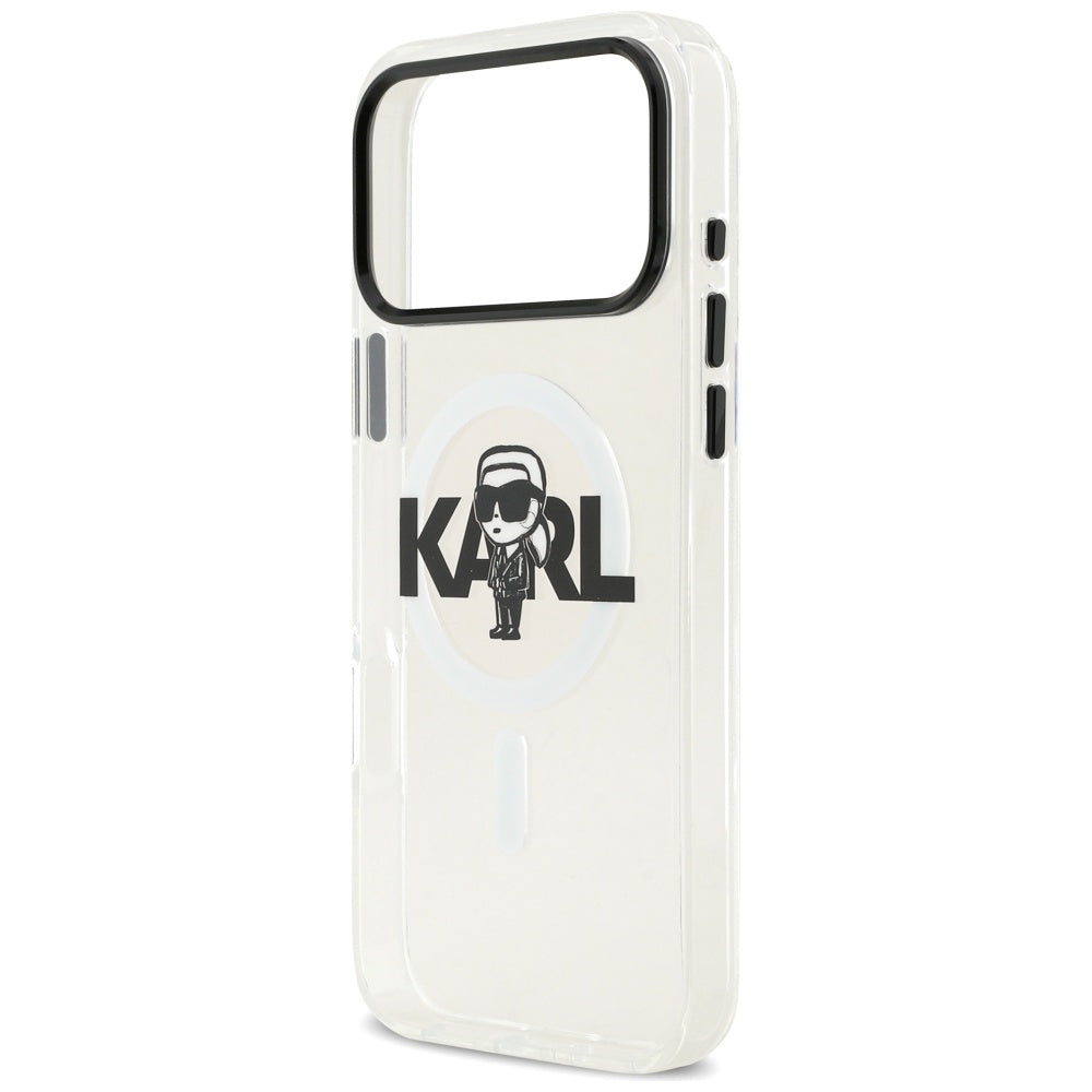 Puzdro MagSafe pre Apple iPhone 17 Pro Max, Karl Lagerfeld, IML Sketch Logo Karl, Priehľadné