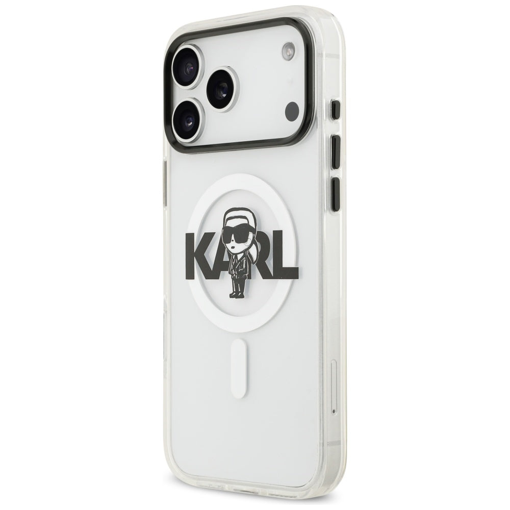 Puzdro MagSafe pre Apple iPhone 17 Pro Max, Karl Lagerfeld, IML Sketch Logo Karl, Priehľadné