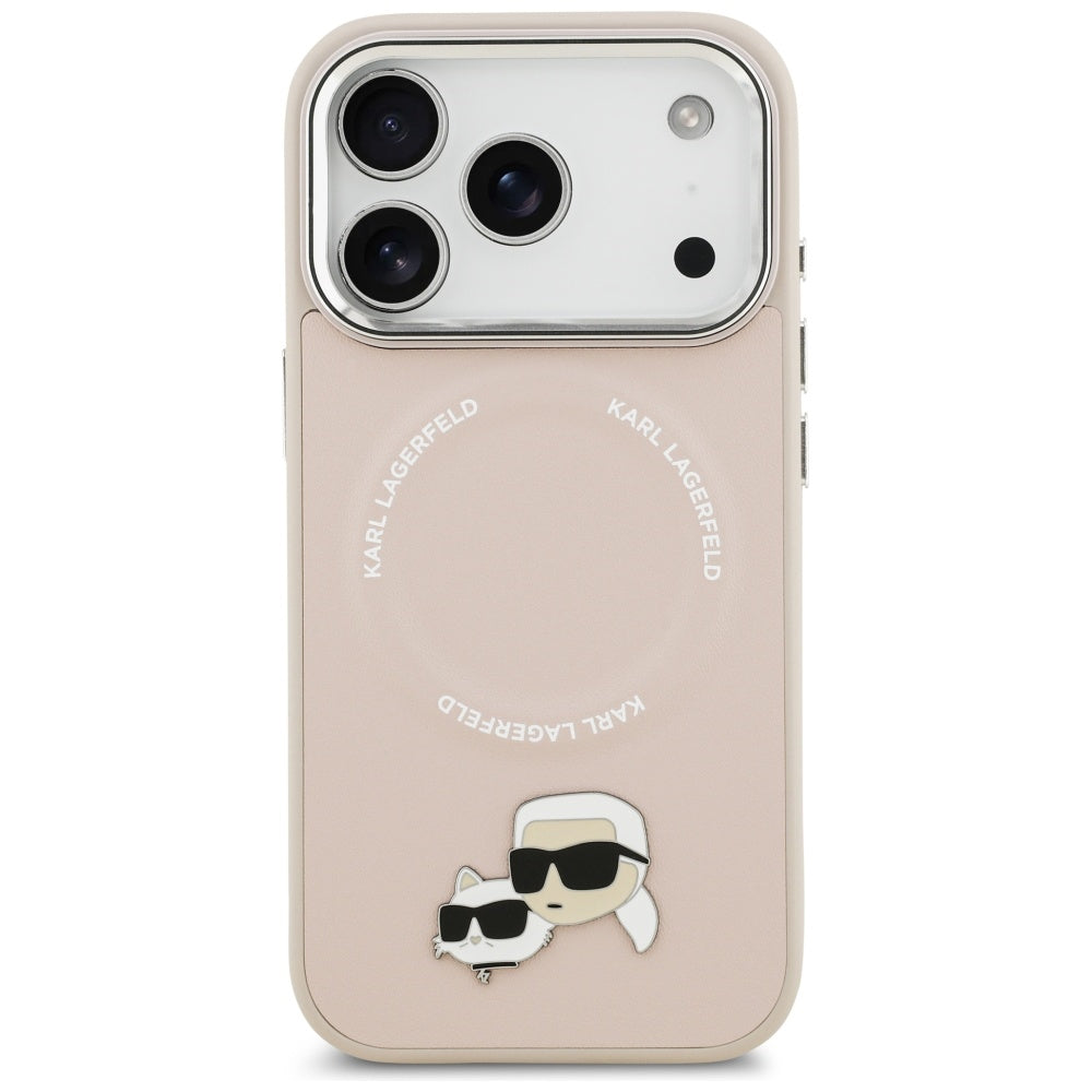 Puzdro MagSafe pre Apple iPhone 17 Pro Max, Karl Lagerfeld, Karl & Choupette Pins, Ružová