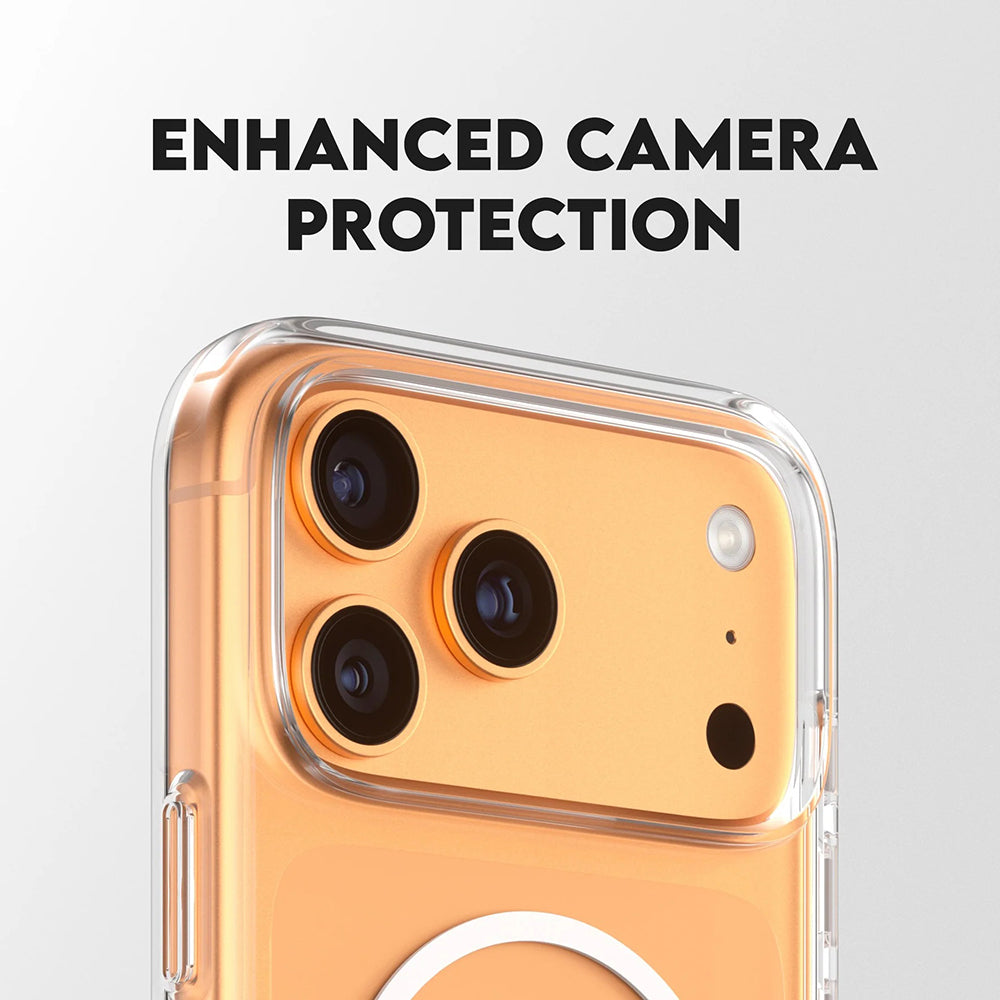 Puzdro MagSafe pre Apple iPhone 17 Pro Max, PanzerGlass, Care Feature Kickstand, Biela Transparentná