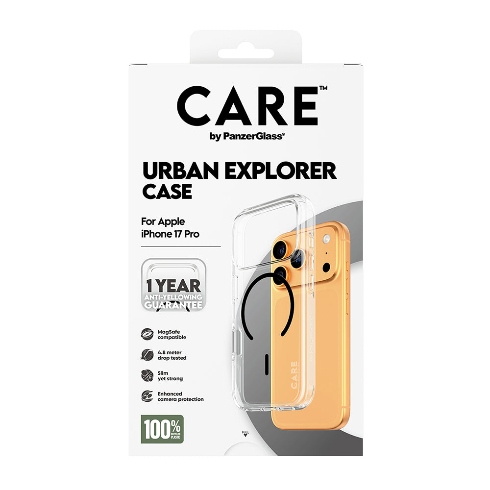 Puzdro MagSafe pre Apple iPhone 17 Pro Max, PanzerGlass, Care Urban Explorer, Čierna Transparentná