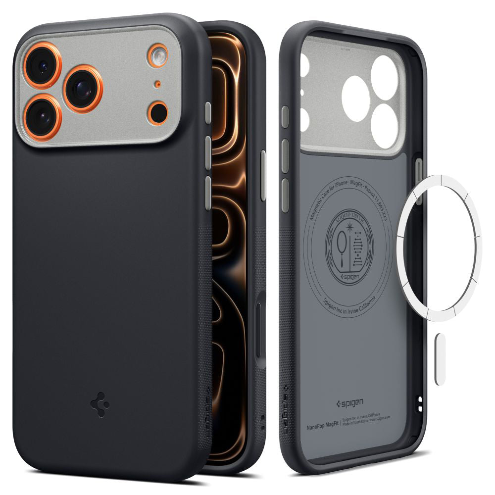 Puzdro MagSafe pre Apple iPhone 17 Pro Max, Spigen, Caseology Nano Pop, Čierne