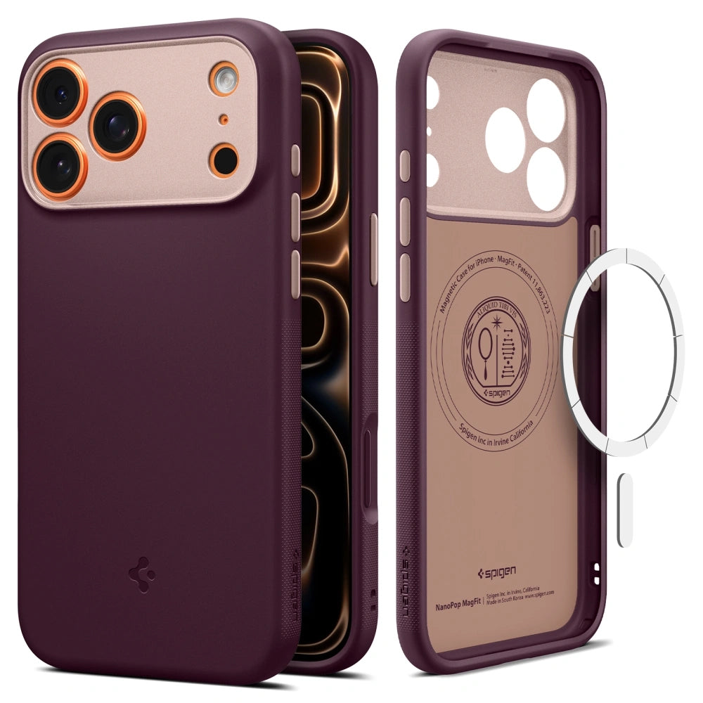 Puzdro MagSafe pre Apple iPhone 17 Pro Max, Spigen, Caseology Nano Pop, Višňová ACS10261