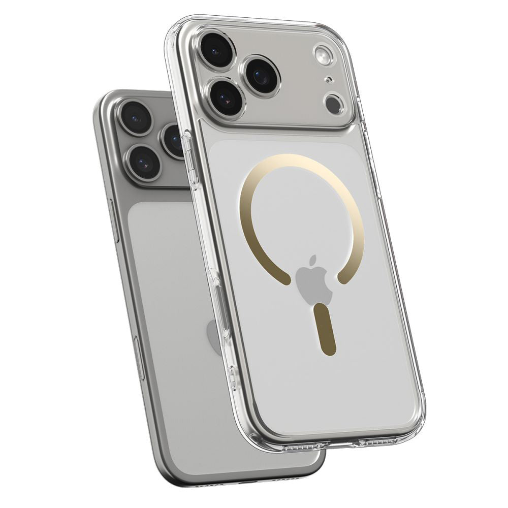 Puzdro MagSafe pre Apple iPhone 17 Pro Max, Spigen, Ultra Hybrid, Priehľadné Zlaté