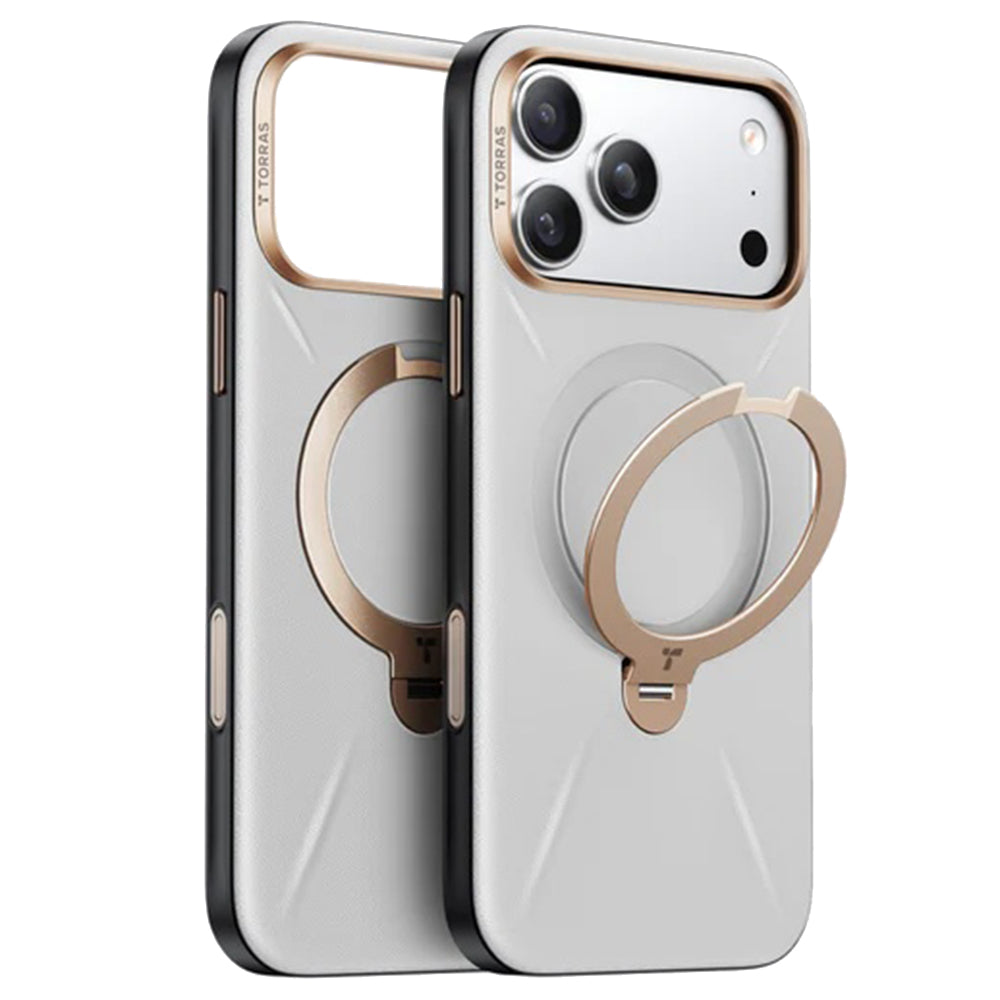 Puzdro MagSafe pre Apple iPhone 17 Pro Max, Torras, QPRO Leather, Sivá