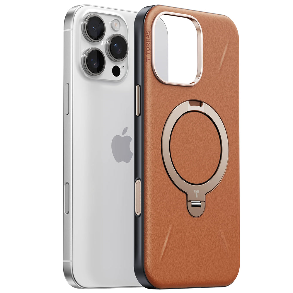 Puzdro MagSafe pre Apple iPhone 17 Pro Max, Torras, QPRO Leather, Hnedé