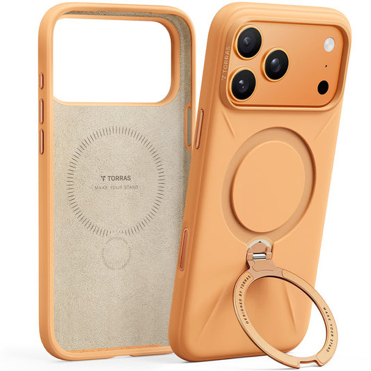 Puzdro MagSafe pre Apple iPhone 17 Pro Max, Torras, QPRO Silicone, Oranžové