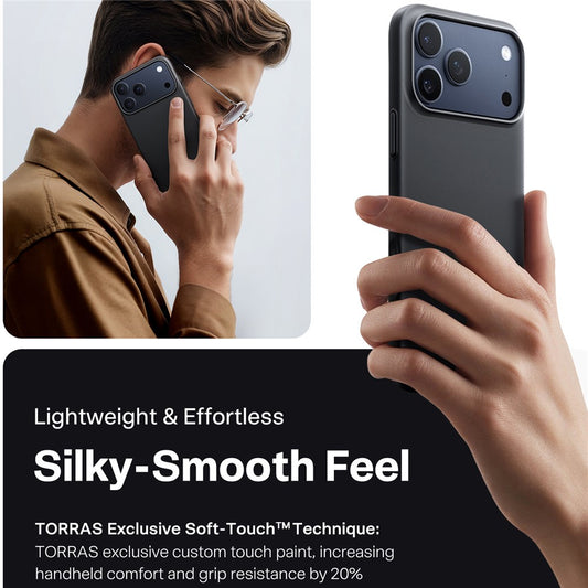 Puzdro MagSafe pre Apple iPhone 17 Pro Max, Torras, SlimFit, Čierne