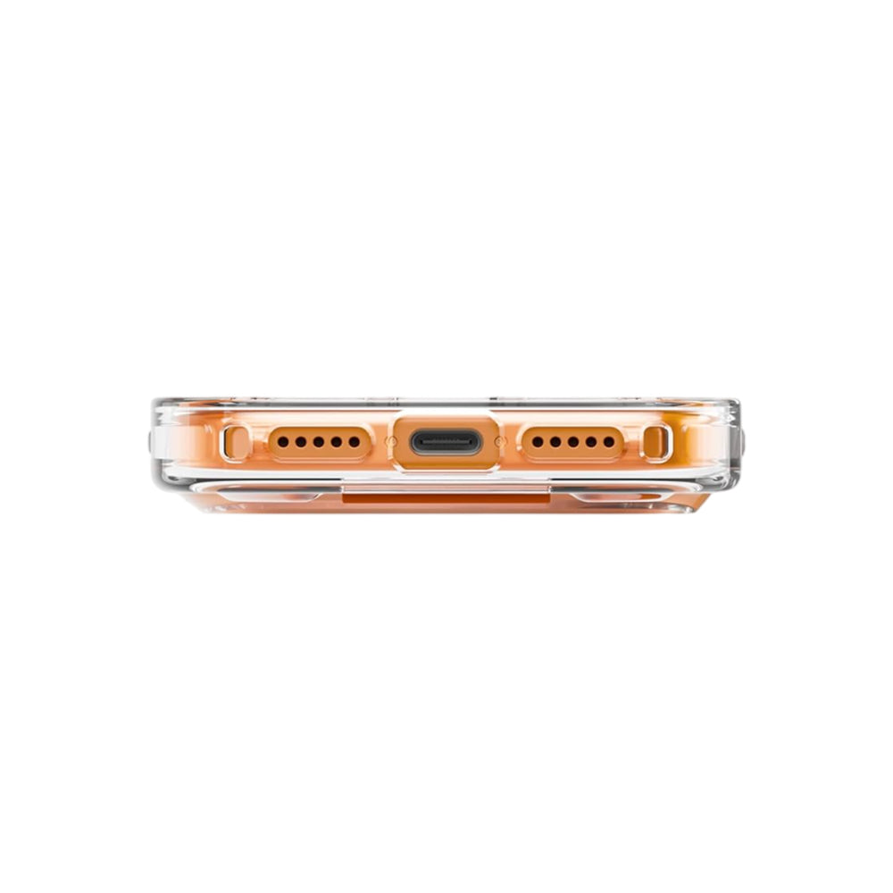 MagSafe puzdro pre Apple iPhone 17 Pro Max, UNIQ, Heldro Air MagClick, Priehľadná oranžová