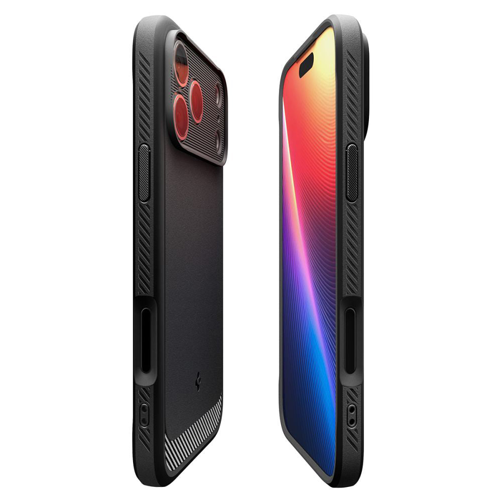 Puzdro MagSafe pre Apple iPhone 17 Pro, Spigen, Rugged Armor, Matná Čierna ACS10329