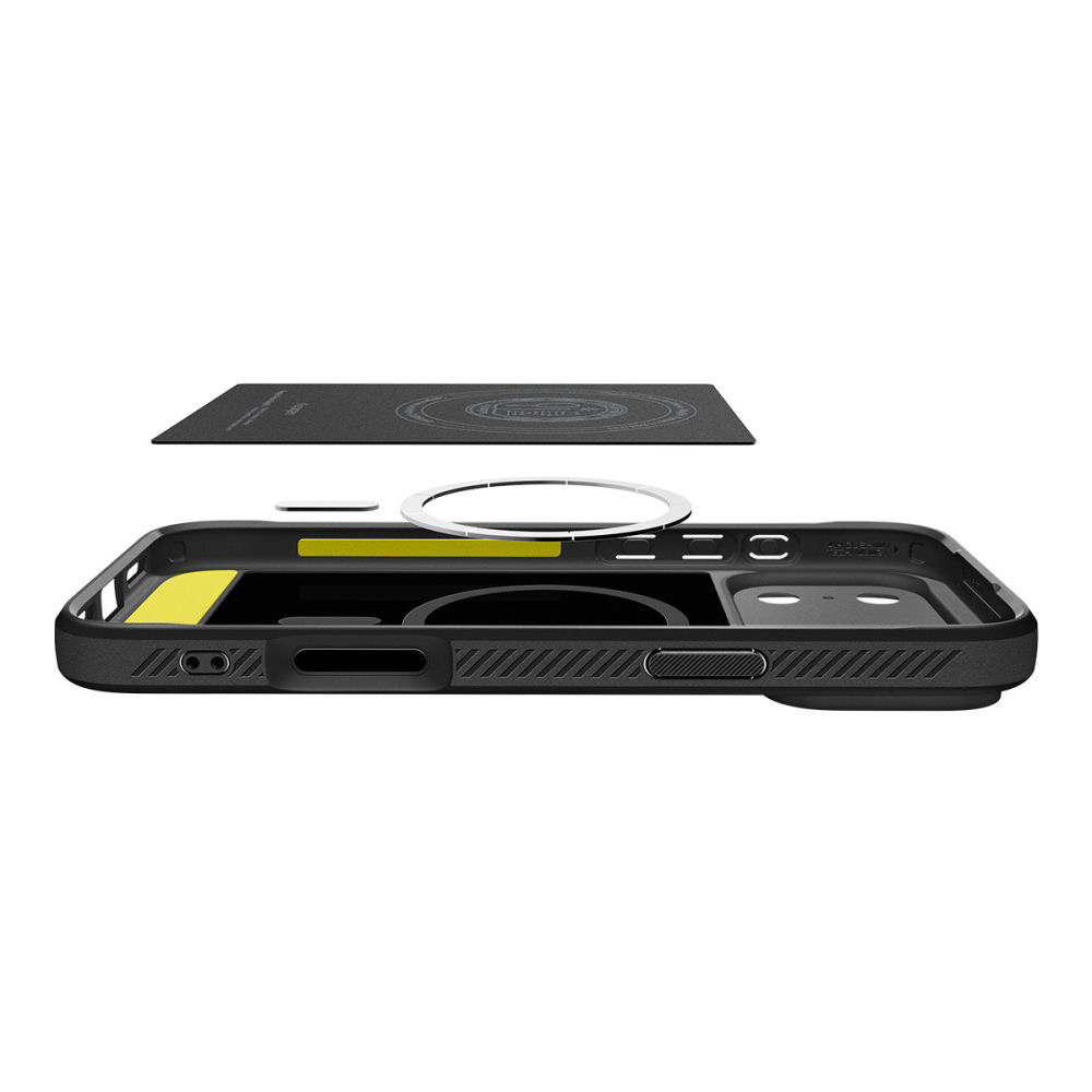 Puzdro MagSafe pre Apple iPhone 17 Pro, Spigen, Rugged Armor, Matná Čierna ACS10329