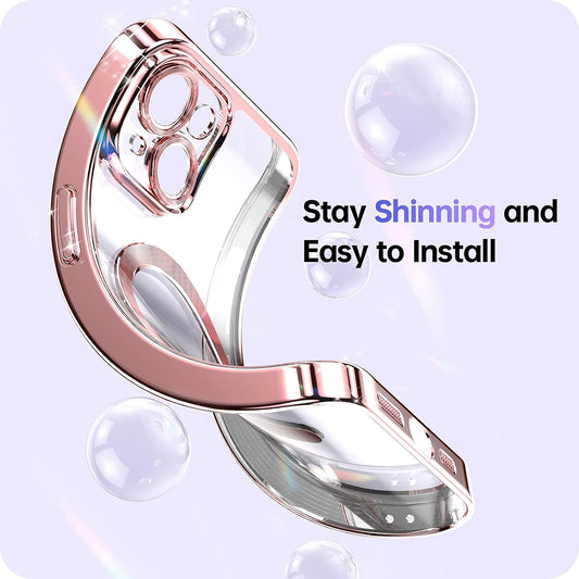 Puzdro MagSafe pre Apple iPhone 17 Pro, Techsuit, Luxury Glitter, Ružovo Zlaté