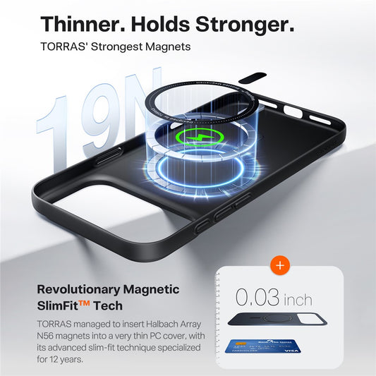 Puzdro MagSafe pre Apple iPhone 17 Pro, Torras, SlimFit, Čierne