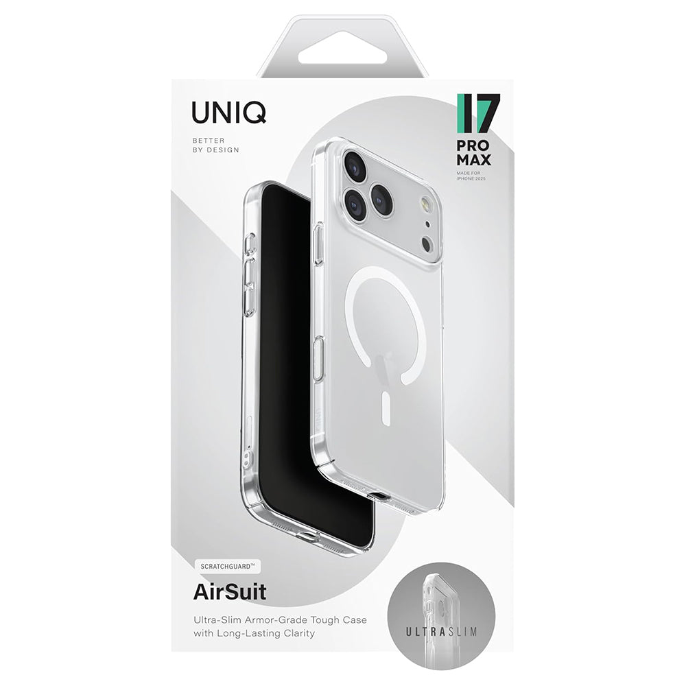 Puzdro MagSafe pre Apple iPhone 17 Pro, UNIQ, AirSuit MagClick, Priehľadné