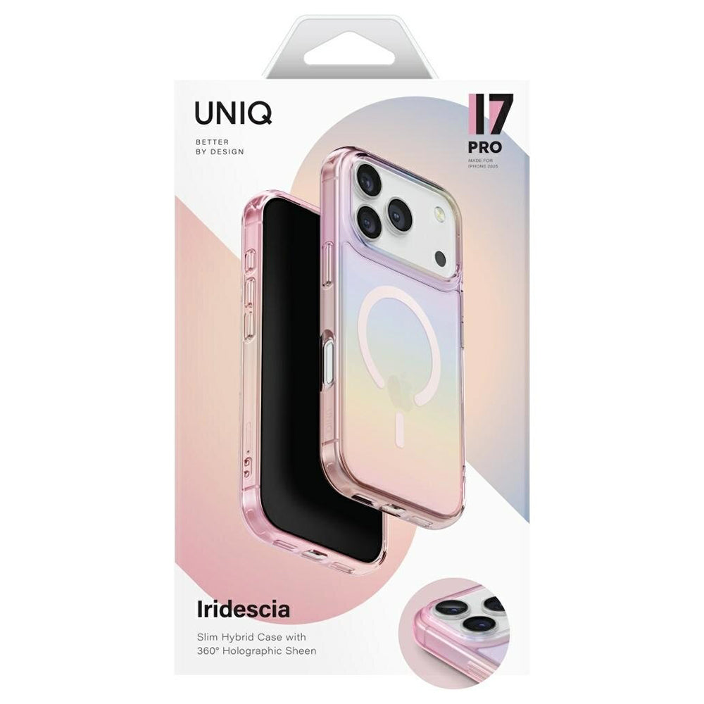 Puzdro MagSafe pre Apple iPhone 17 Pro, UNIQ, Iridescia MagClick, Pastelová modrá